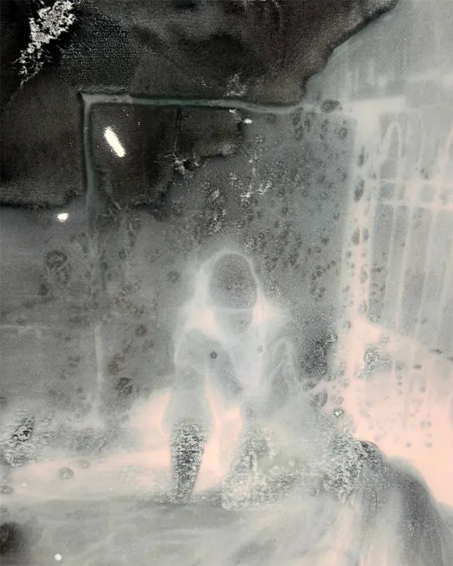Detail of an oil print by Aversano