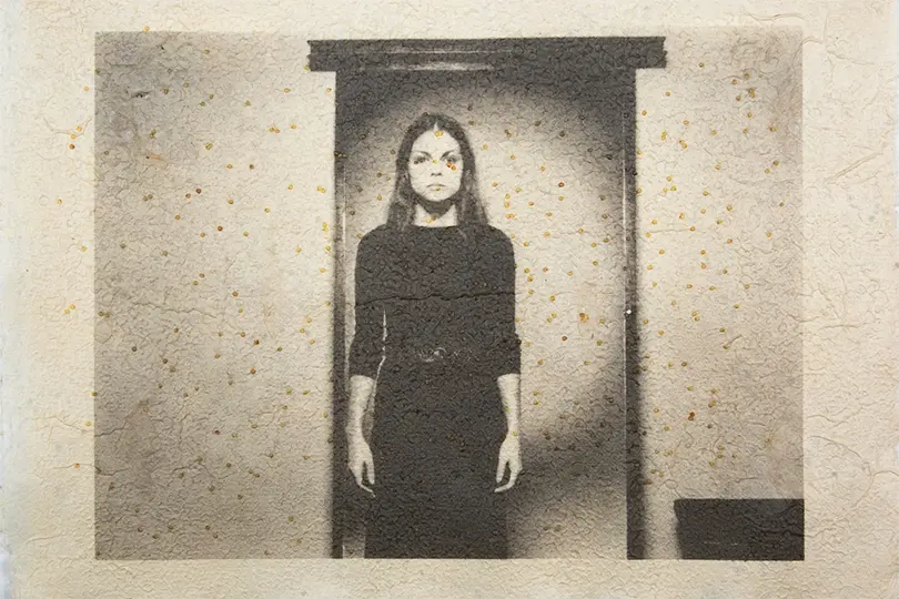 Detail of an oil print on paper